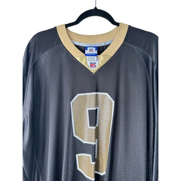 Reebok NFL New Orleans Saints Drew Brees #9 Football Jersey Men’s Size XL Black - Picture 2 of 13